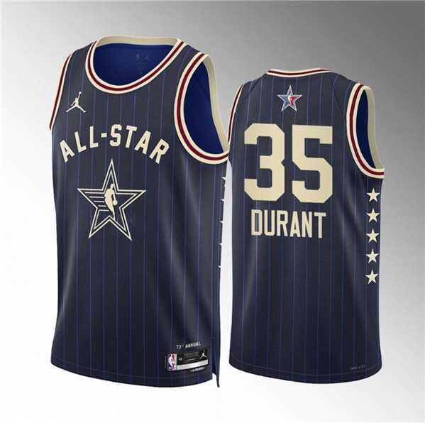 Mens 2024 All-Star #35 Kevin Durant Navy Stitched Basketball Jersey